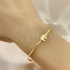 Oro Laminado Basic Bracelet, Gold Filled Style Elephant and Herringbone Design, Polished, Golden Finish, 03.02.0096.07