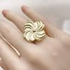 Oro Laminado Elegant Ring, Gold Filled Style Flower Design, Polished, Golden Finish, 01.282.0004
