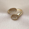 Oro Laminado Multi Stone Ring, Gold Filled Style with White Cubic Zirconia, Polished, Golden Finish, 01.266.0069