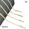 Oro Laminado Basic Necklace, Gold Filled Style Herringbone Design, Polished, Golden Finish, 04.58.0019.16