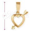 Oro Laminado Fancy Pendant, Gold Filled Style Heart Design, Polished, Golden Finish, 5.181.043