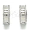 Stainless Steel Huggie Hoop, Matte Finish, Steel Finish, 02.230.0060.20