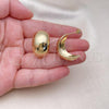 Oro Laminado Stud Earring, Gold Filled Style Chunky Design, Polished, Golden Finish, 02.213.0592