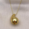 Oro Laminado Pendant Necklace, Gold Filled Style Teardrop Design, Polished, Golden Finish, 04.368.0011.18
