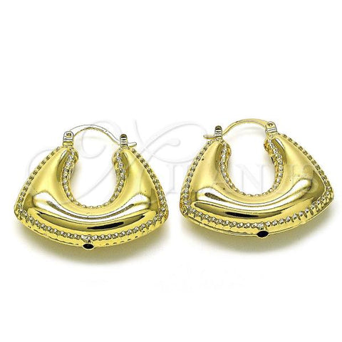 Oro Laminado Medium Hoop, Gold Filled Style Hollow Design, Polished, Golden Finish, 02.196.0107.35