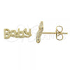Oro Laminado Stud Earring, Gold Filled Style Diamond Cutting Finish, Golden Finish, 02.94.0050 *PROMO*