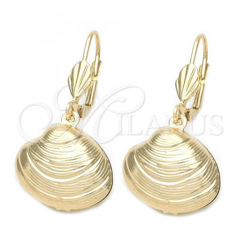 Oro Laminado Dangle Earring, Gold Filled Style Golden Finish, 5.068.018