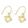 Sterling Silver Dangle Earring, with White Cubic Zirconia, Polished, Golden Finish, 02.366.0007.1