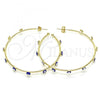 Oro Laminado Large Hoop, Gold Filled Style Evil Eye Design, Blue Enamel Finish, Golden Finish, 02.213.0219.50
