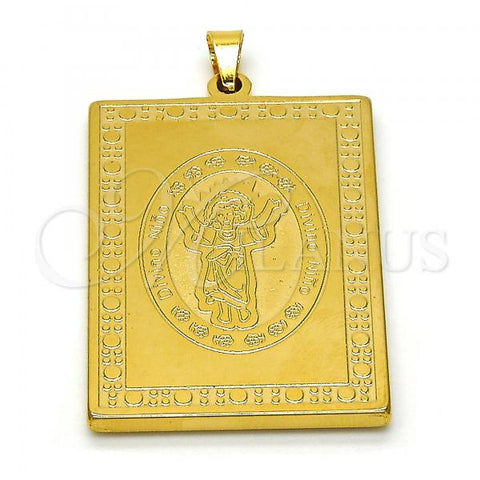 Stainless Steel Religious Pendant, Divino Niño Design, Polished, Golden Finish, 05.247.0005