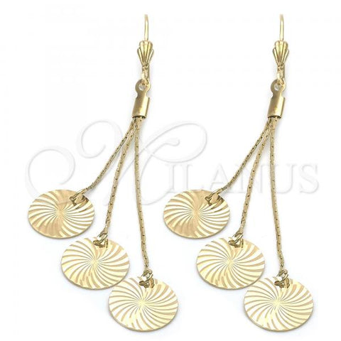 Oro Laminado Long Earring, Gold Filled Style Golden Finish, 5.091.003