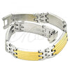 Stainless Steel Solid Bracelet, Polished, Two Tone, 03.114.0266.09