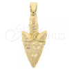 Oro Laminado Fancy Pendant, Gold Filled Style Two Tone, 05.16.0171