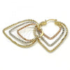 Oro Laminado Medium Hoop, Gold Filled Style Diamond Cutting Finish, Tricolor, 02.65.2526.30
