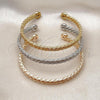 Oro Laminado Trio Bangle, Gold Filled Style Polished, Tricolor, 07.170.0033