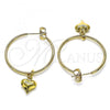 Oro Laminado Medium Hoop, Gold Filled Style Heart Design, Polished, Golden Finish, 02.63.2737.30