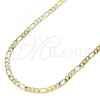 Oro Laminado Basic Necklace, Gold Filled Style Figaro Design, Polished, Golden Finish, 04.213.0240.18