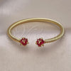 Oro Laminado Individual Bangle, Gold Filled Style with Ruby Cubic Zirconia, Polished, Golden Finish, 07.342.0003