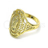 Oro Laminado Elegant Ring, Gold Filled Style Guadalupe Design, Polished, Golden Finish, 01.380.0023.09