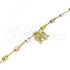 Oro Laminado Bracelet Rosary, Gold Filled Style Elephant Design, Polished, Tricolor, 03.351.0023.08
