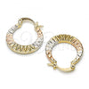 Oro Laminado Small Hoop, Gold Filled Style Diamond Cutting Finish, Tricolor, 02.65.2603.20