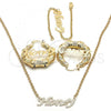 Oro Laminado Necklace, Bracelet and Earring, Gold Filled Style Polished, Golden Finish, 06.63.0249