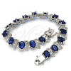 Rhodium Plated Tennis Bracelet, with Sapphire Blue and White Cubic Zirconia, Polished, Rhodium Finish, 03.210.0071.8.08