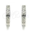 Stainless Steel Huggie Hoop, Greek Key Design, Polished, Steel Finish, 02.230.0055.20