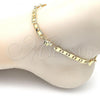 Oro Laminado Fancy Anklet, Gold Filled Style Mariner and Elephant Design, Polished, Golden Finish, 03.63.2272.10