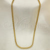 Oro Laminado Basic Necklace, Gold Filled Style Box Design, Polished, Golden Finish, 5.222.037.22
