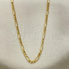 Oro Laminado Basic Necklace, Gold Filled Style Figaro Design, Polished, Golden Finish, 04.32.0025.16