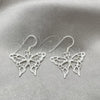 Sterling Silver Dangle Earring, Butterfly Design, Polished, Silver Finish, 02.392.0003