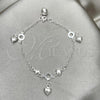 Sterling Silver Charm Bracelet, Heart Design, Polished, Silver Finish, 03.397.0007.07