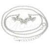 Sterling Silver Pendant Necklace, Butterfly Design, with White Cubic Zirconia, Polished, Rhodium Finish, 04.336.0190.16