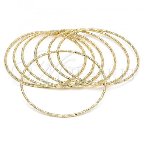 Oro Laminado Semanario Bangle, Gold Filled Style Diamond Cutting Finish, Golden Finish, 07.93.0009.05