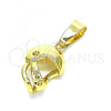 Oro Laminado Fancy Pendant, Gold Filled Style Diamond Cutting Finish, Golden Finish, 5.183.036