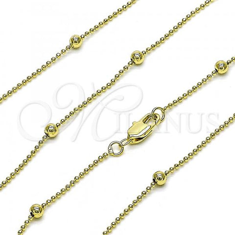 Oro Laminado Basic Necklace, Gold Filled Style Polished, Golden Finish, 04.213.0276.18