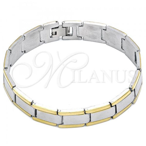 Stainless Steel Solid Bracelet, Polished, Two Tone, 03.114.0368.1.08