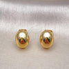 Oro Laminado Stud Earring, Gold Filled Style Chunky Design, Polished, Golden Finish, 02.342.0319