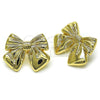 Oro Laminado Stud Earring, Gold Filled Style Chunky Design, Polished, Golden Finish, 02.60.0158