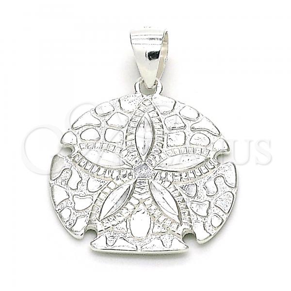 Sterling Silver Fancy Pendant, Flower Design, Polished,, 05.398.0020