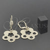 Oro Laminado Dangle Earring, Gold Filled Style Flower Design, Golden Finish, 5.091.010