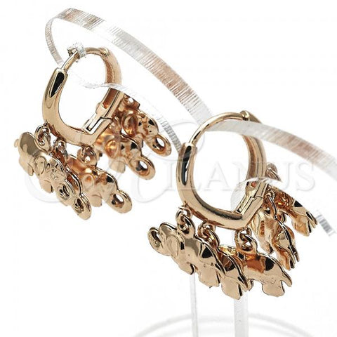 Oro Laminado Huggie Hoop, Gold Filled Style Elephant Design, Polished, Golden Finish, 02.63.2716.15