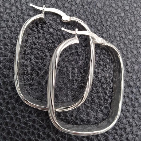 Sterling Silver Medium Hoop, Diamond Cutting Finish, Silver Finish, 02.389.0149.40