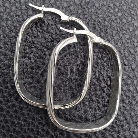 Sterling Silver Medium Hoop, Diamond Cutting Finish, Silver Finish, 02.389.0149.40