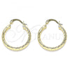 Oro Laminado Medium Hoop, Gold Filled Style Diamond Cutting Finish, Golden Finish, 02.213.0243.1.25