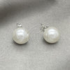 Sterling Silver Stud Earring, with Ivory Pearl, Polished, Silver Finish, 02.408.0085.10