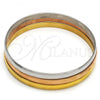 Stainless Steel Trio Bangle, Polished, Tricolor, 07.249.0001.06 (06 MM Thickness, Size 6 - 2.75 Diameter)
