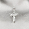 Sterling Silver Religious Pendant, Crucifix Design, Polished, Silver Finish, 05.395.0006