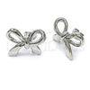 Rhodium Plated Stud Earring, Bow Design, Polished, Rhodium Finish, 02.341.0200.1